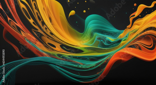 abstract fractal background with waves