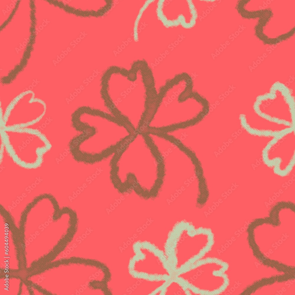 seamless pattern clover leaves fabric design print wrapping paper digital illustration texture wallpaper seamless pattern clover leaves fabric design print wrapping paper digital illustration texture wallpaper