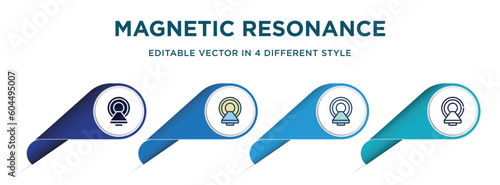 magnetic resonance icon in 4 different styles such as filled, color, glyph, colorful, lineal color. set of vector for web, mobile, ui