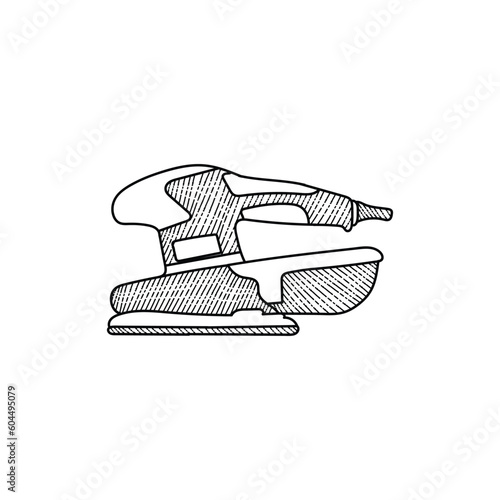 Old Sander Machine Line Art Illustration Creative Design