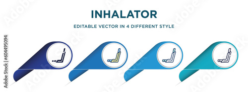inhalator icon in 4 different styles such as filled, color, glyph, colorful, lineal color. set of vector for web, mobile, ui