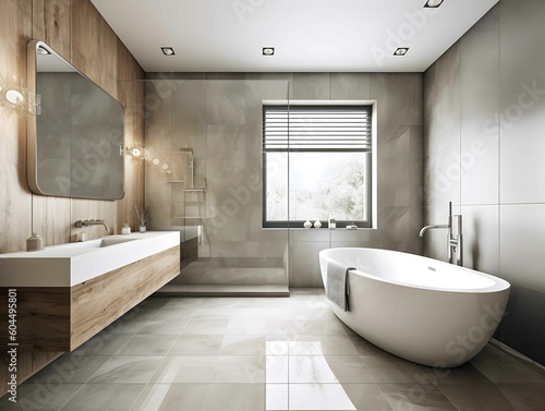 Bathroom interior design with window