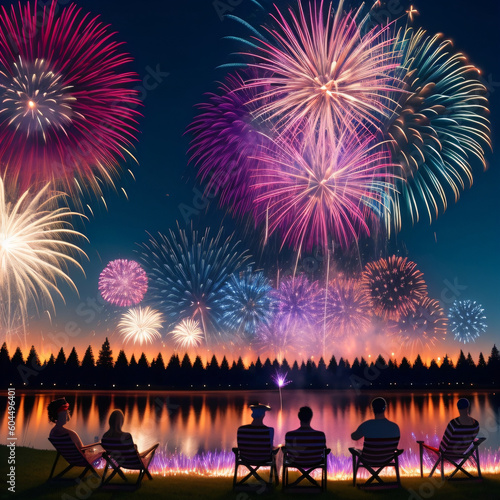 fireworks over the river