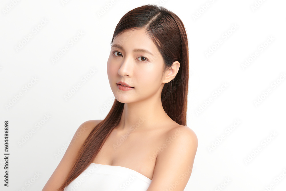 Beautiful young asian woman with clean fresh skin on white background, Face care, Facial treatment, Cosmetology, beauty and spa, Asian women portrait. Beautiful young asian woman with clean fresh skin on white background, Face care, Facial treatment, Cosmetology, beauty and spa, Asian women portrait.