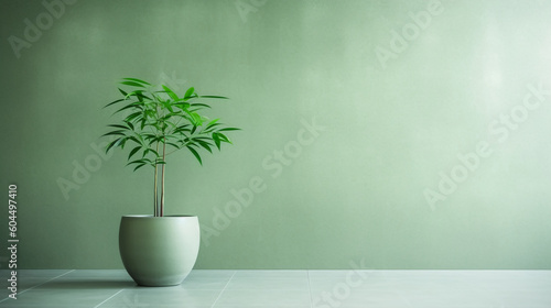 A stunning image of a minimalist green, showcasing the magical elegance found in simplicity. AI generative