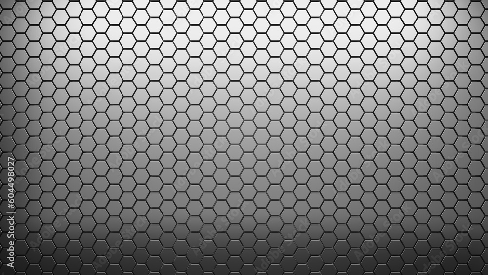Futuristic and technological hexagonal background. 3d rendering - obrazy, fototapety, plakaty 