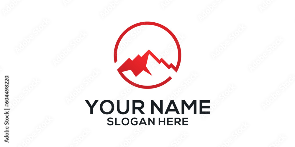 Mountain peak summit logo design. Outdoor hiking adventure Mountain peak summit logo design. Outdoor hiking adventure