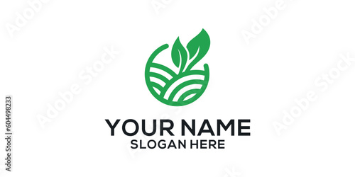 Green Nature Agriculture Logo Design Template