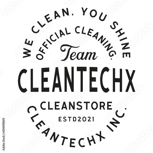 Cleaning Company Vintage Logo For banner, poster, flyer