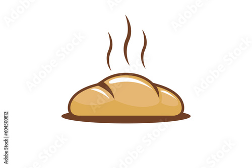 Hot bread logo design vector flat isolated illustration