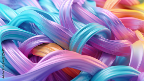 Vibrant Pastel Neoprene Spaghetti  A 4D Dimension Background with Hyper-Detailed Photorealism. High-Quality  8K  Stock Photo with Cinematic Lighting and Crystal Clear Details. Perfect for Advertising 