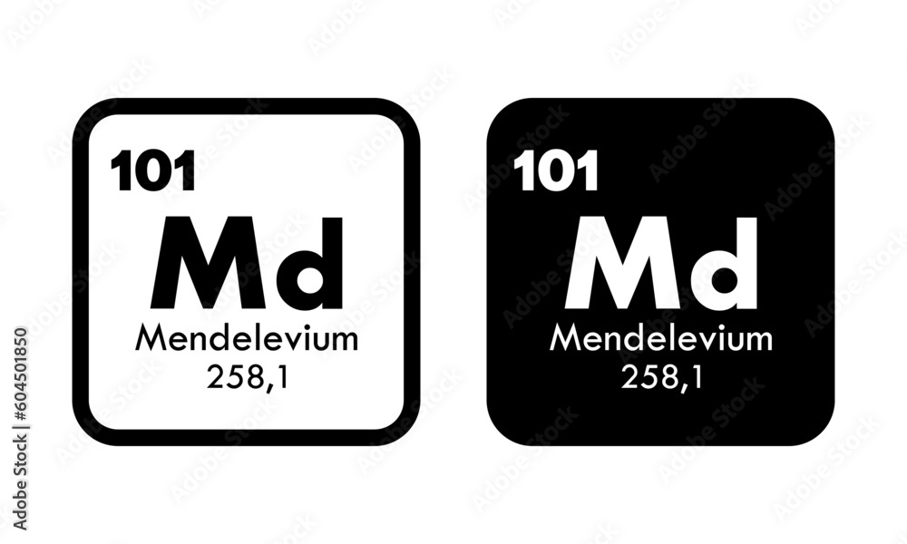 mendelevium icon set. vector template illustration for web design mendelevium icon set. vector template illustration for web design