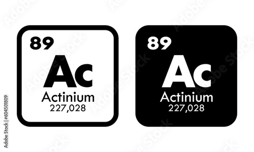 Actinium icon set. vector template illustration for web design