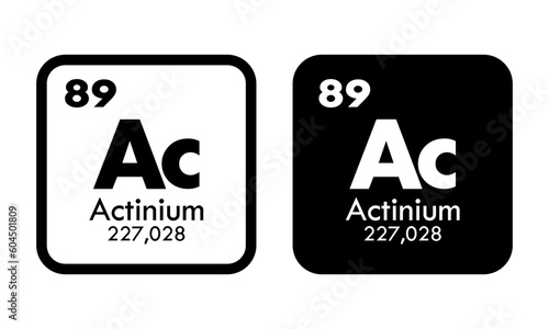 Actinium icon set. vector template illustration  for web design