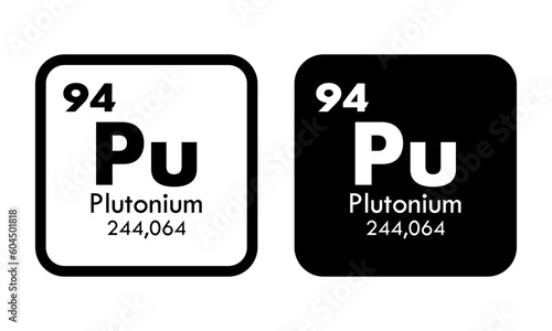 Plutonium icon set. vector template illustration  for web design