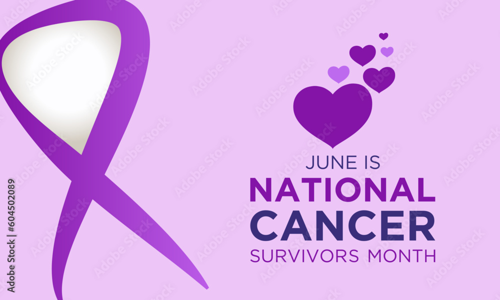 National cancer survivors month is observed every year in june. June is national cancer survivors month. Vector template for banner, greeting card, poster with background. Vector illustration.