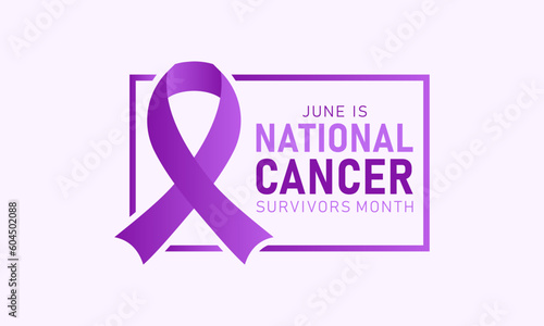 National cancer survivors month is observed every year in june. June is national cancer survivors month. Vector template for banner, greeting card, poster with background. Vector illustration.