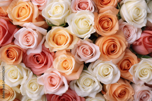 A background photo of Pink and White Roses, Generative AI