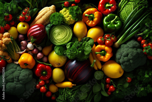A background photo of vegetables  a healthy diet concept image  Generative AI
