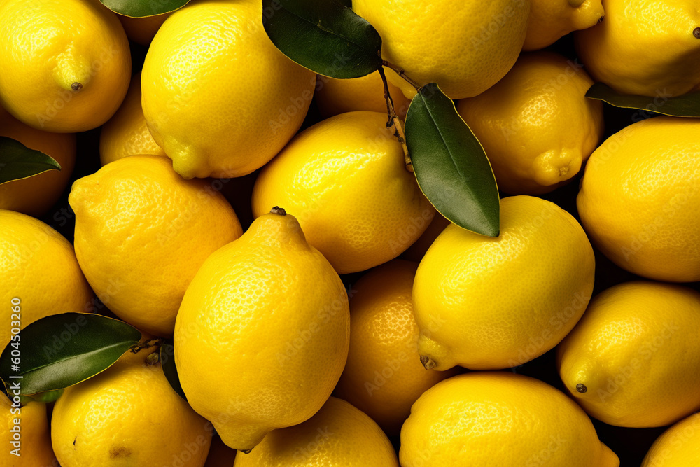 A background photo of lemons, lemons Pattern Background, Generative AI