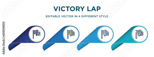 victory lap icon in 4 different styles such as filled, color, glyph, colorful, lineal color. set of vector for web, mobile, ui