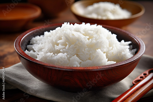 An image of Fresh Cooked White Rice, Generative AI