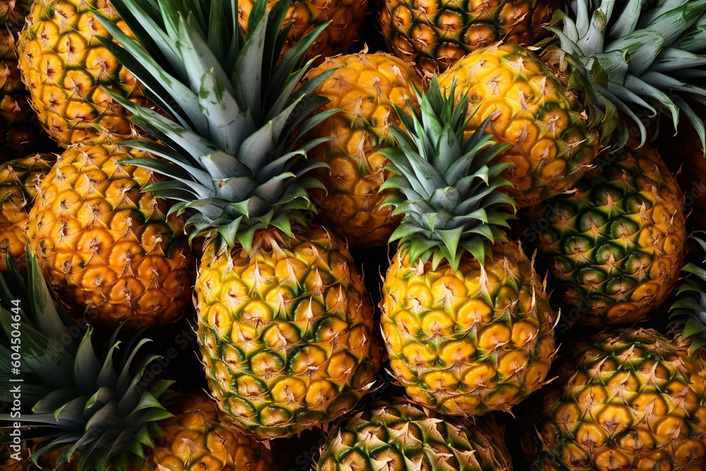A background photo of pineapples, Generative AI A background photo of pineapples, Generative AI