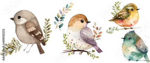bird nature watercolor neutral colors for kids simple drawing childish cute