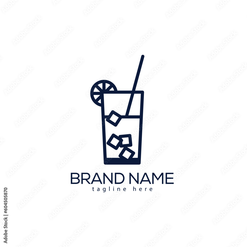 A Glass Of Juice Logo With A Straw And A Slice Of Lemon. Black Color And White Background, Vector Clip Art Juice Design With Premium Modern Logo Template. A Glass Of Juice Logo With A Straw And A Slice Of Lemon. Black Color And White Background, Vector Clip Art Juice Design With Premium Modern Logo Template.