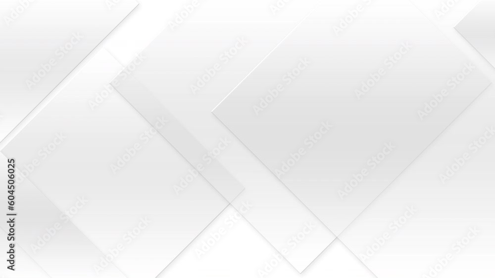Bright white grey square abstract corporate motion background. Seamless looping animation