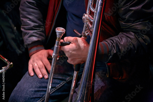  musician trombonist holding his trombone © Vadim Hnidash
