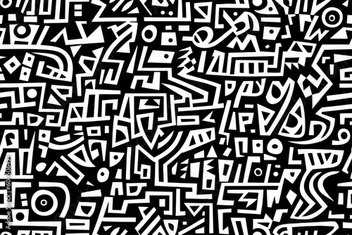 Traditional geometric artwork, African native style geometric seamless background wallpaper
