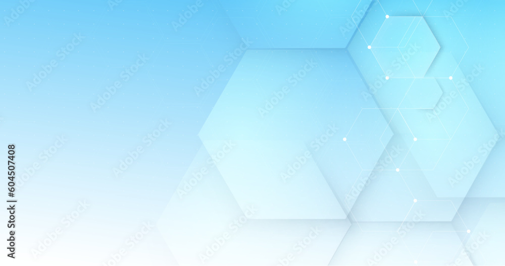Abstract white and blue hexagon background. science and health care technology concept background. Vector illustration Abstract white and blue hexagon background. science and health care technology concept background. Vector illustration