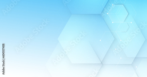 Abstract white and blue hexagon background. science and health care technology concept background. Vector illustration