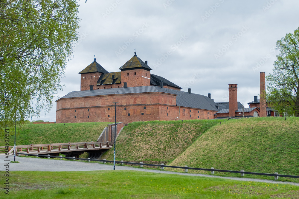 Fototapeta premium Hämeenlinna fortress in Finland in summer.