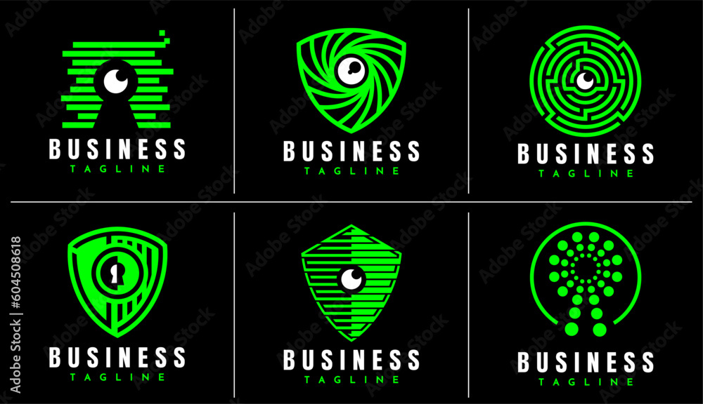 Technology security cyber shield logo design Technology security cyber shield logo design