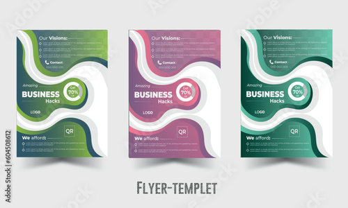 Corporate Creative Professional modern gradient identity  luxury  modern multipurpose official print ready simple standard stationery stylish  unique vector minimal a4 clean flyer Design set.