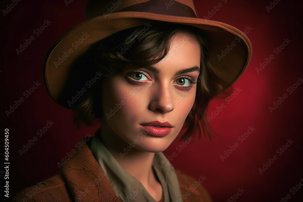 Eine Frau schaut ernst KI