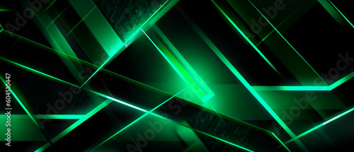 Green modern abstract background elegant neon light Generative Ai