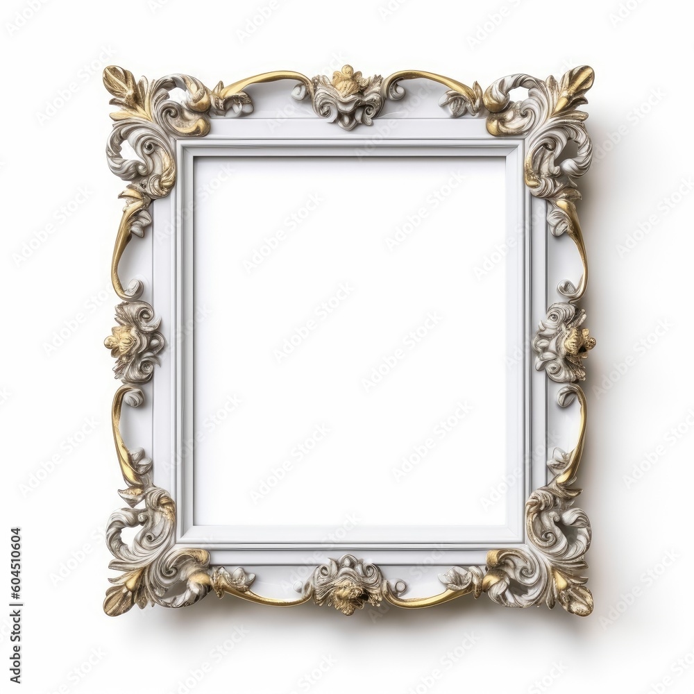 Decorated picture frame isolated on a white background Decorated picture frame isolated on a white background