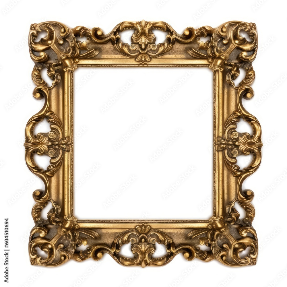 Decorated picture frame isolated on a white background