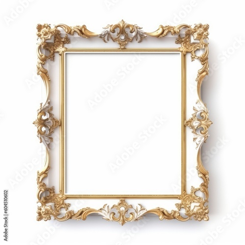 Decorated picture frame isolated on a white background