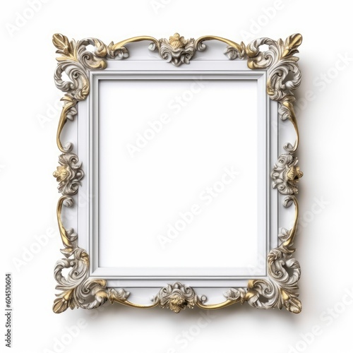 Decorated picture frame isolated on a white background