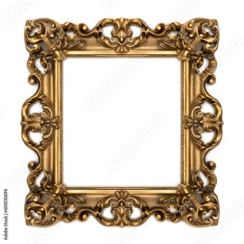 Decorated picture frame isolated on a white background