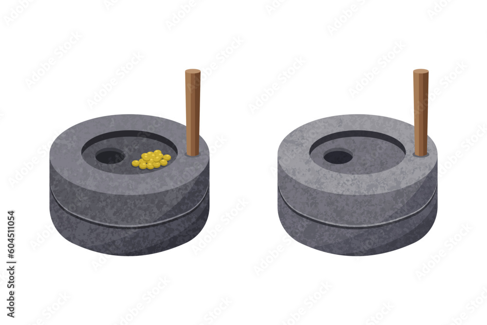 Vector of Korean traditional stone mill Vector of Korean traditional stone mill