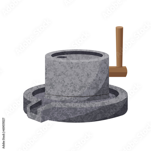 Traditional stone mill for grinding soybean