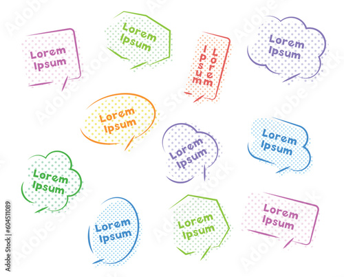 カラフルな吹き出しセリフ用囲みセット	
