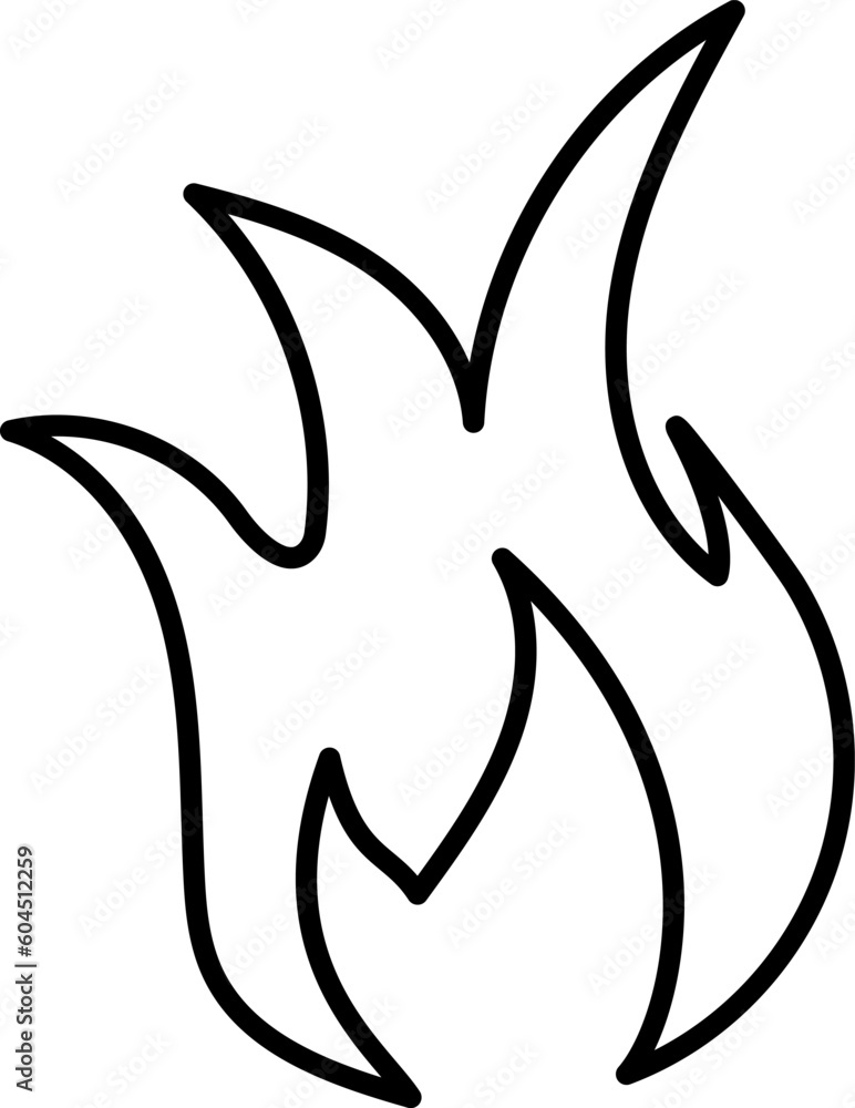 Fire icon in line style, flames, flame of shapes, bonfire flat vector illustration Fire icon in line style, flames, flame of shapes, bonfire flat vector illustration