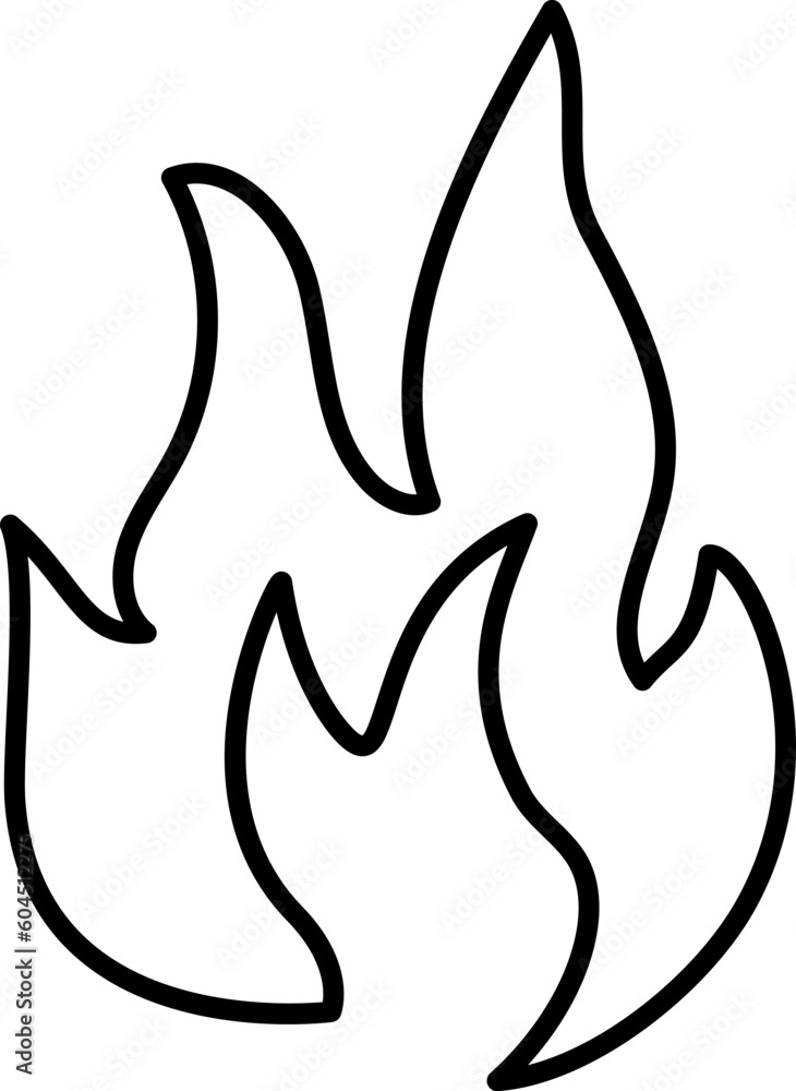 Fire icon in line style, flames, flame of shapes, bonfire flat vector illustration Fire icon in line style, flames, flame of shapes, bonfire flat vector illustration