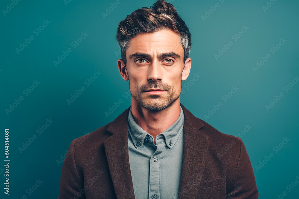 Fototapeta premium Mann schaut ernst KI